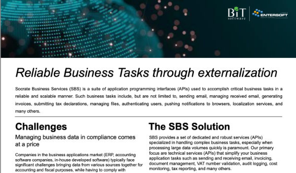  SBS - Reliable Business Task through externalization